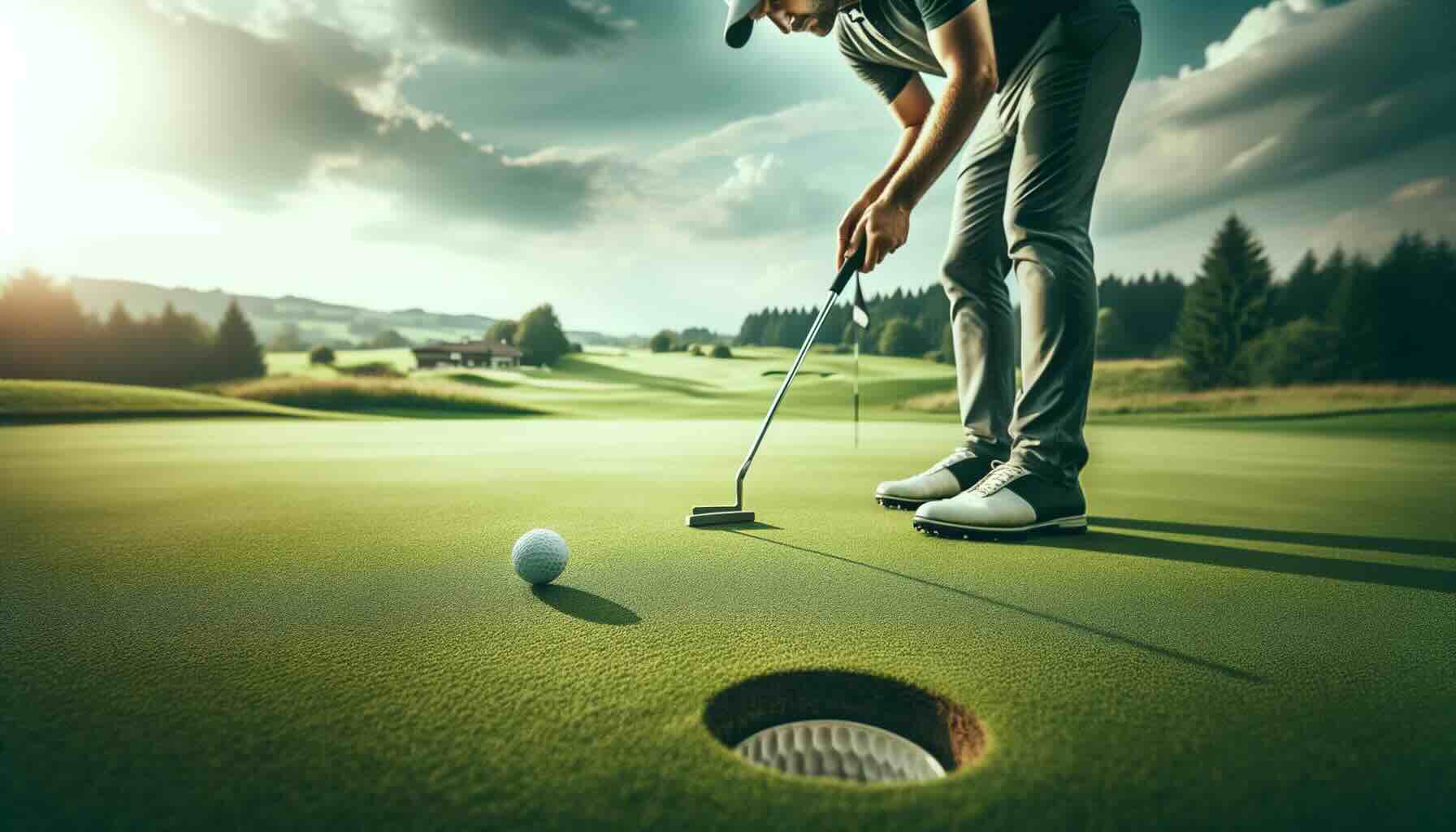 Golfer konzentriert sich mit Quiet Eye Technik